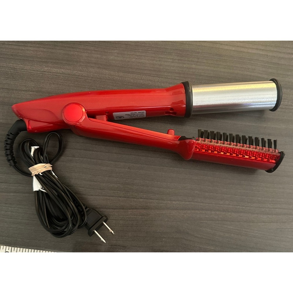 InStyler 00700 Red Silver 1.25" Rotating Iron Hair Straightener Curler